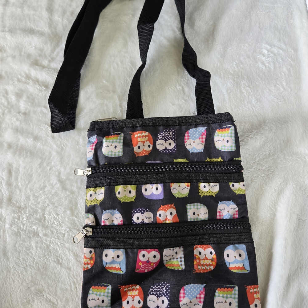 Colorful Owl Print Crossbody Bag